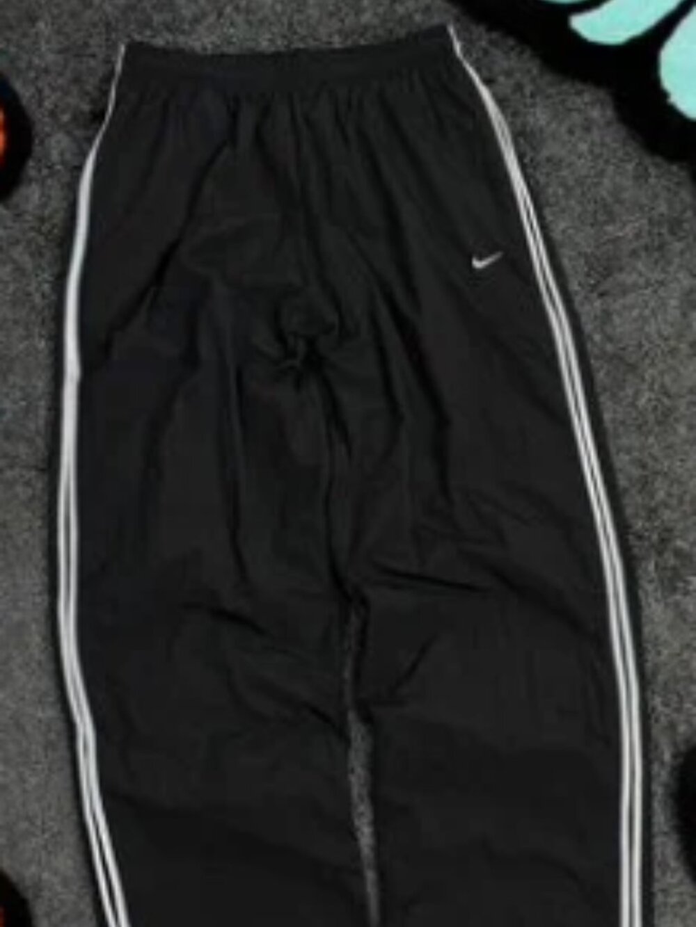 Nike Black Track Pants Side Stripe Joggers